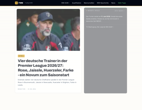 Website-Vorschau von Fussball Weltmeisterschaft