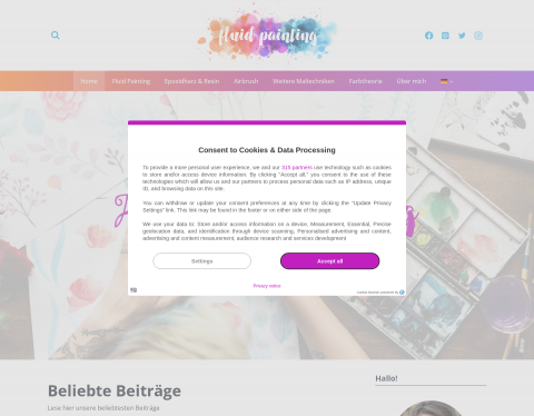 Website-Vorschau von Fluid Painting - Deine Inspirationen für flüssig