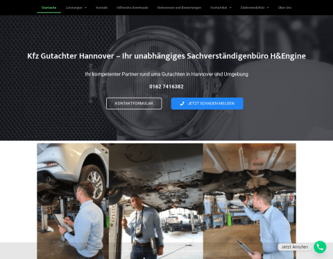 Website-Vorschau von Kfz Sachverständigenbüro in Hannover