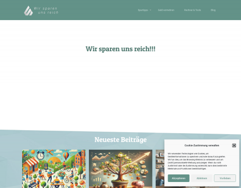 Website-Vorschau von Wir sparen uns reich
