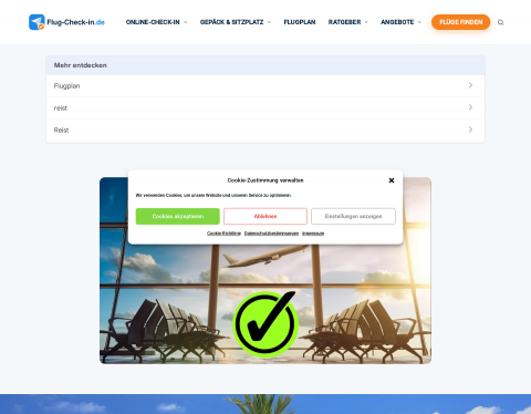 Website-Vorschau von Flug Online einchecken