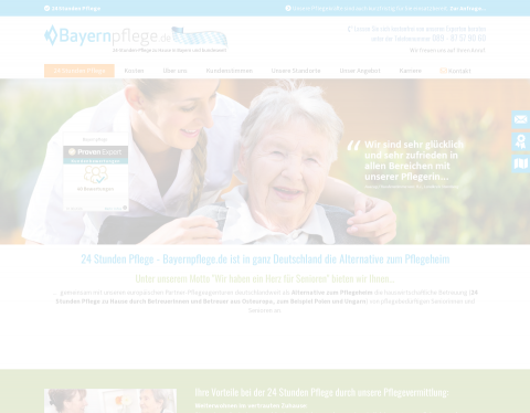 Website-Vorschau von Bayernpflege - 24 Stunden Pflege zu Hause