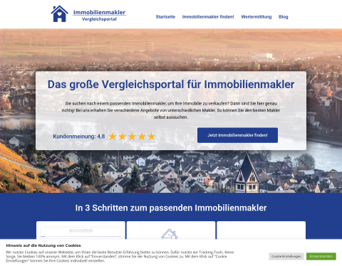 Anteprima del sito di Vergleichsportal für Immobilienmakler