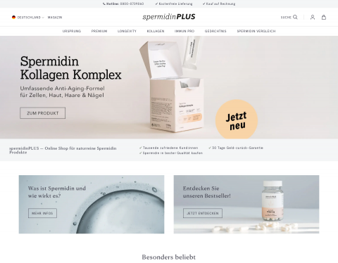 Website-Vorschau von spermidinPLUS
