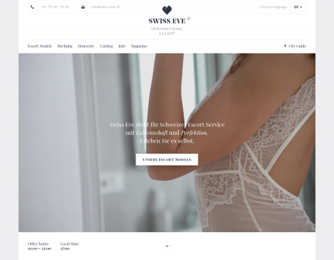 Website-Vorschau von Swiss Eve
