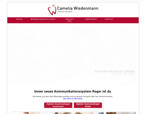Website-Vorschau von Zahnarztpraxis Camelia Wiedenmann
