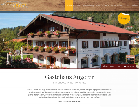 Website-Vorschau von Gästehaus Angerer