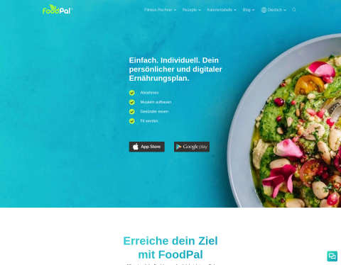 Website-Vorschau von FoodPal App