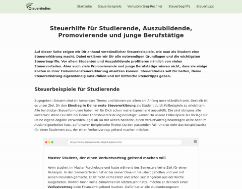 Website-Vorschau von Steuerstudies