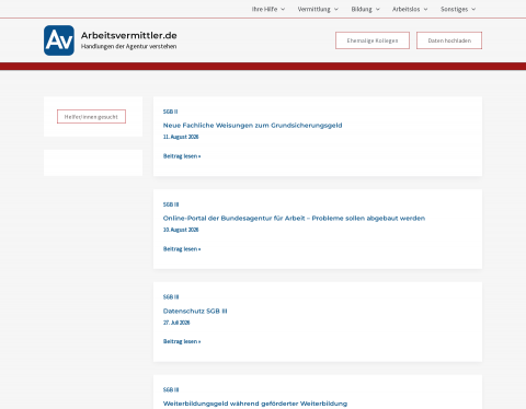 Website-Vorschau von Arbeitsvermittlung Schmieder