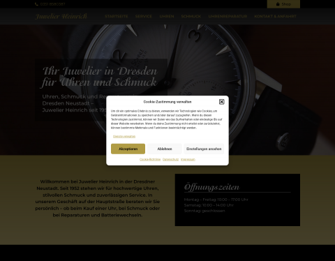 Website-Vorschau von Juwelier Heinrich