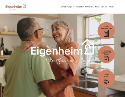 Website-Vorschau von Eigenheim Schweiz - Immobilienbüro aus Uster