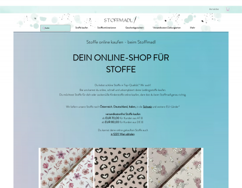 Website-Vorschau von Stoffmadl - Online-Shop für Stoffe