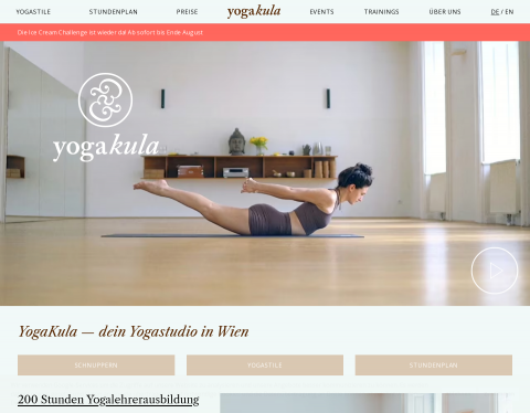 Website-Vorschau von YogaKula - Ein für alle zugängliches Yoga Studio