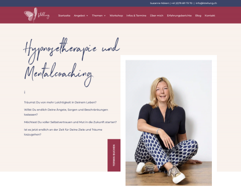 Website-Vorschau von Hypnosetherapie und Mentalcoaching für Erwachsene