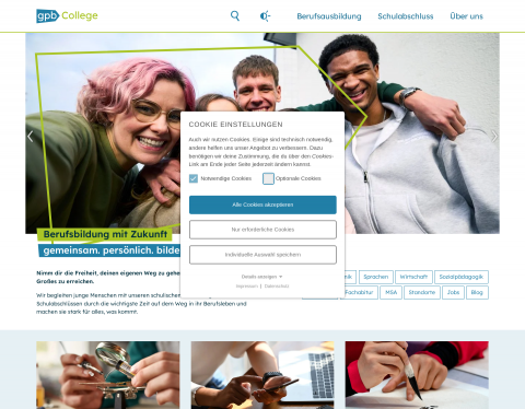 Website-Vorschau von GFN COLLEGE GmbH