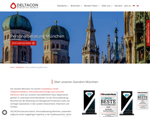 Website-Vorschau von DELTACON Executive Search & Recruiting GmbH