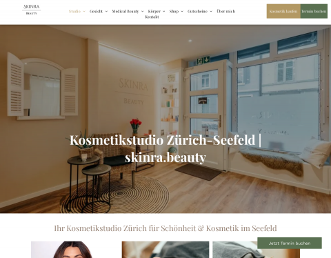 Website-Vorschau von skinra beauty Kosmetikstudio