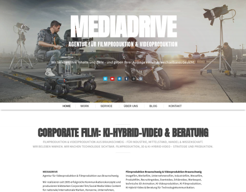 Website-Vorschau von MEDIADRIVE Filmagentur und Video Agentur