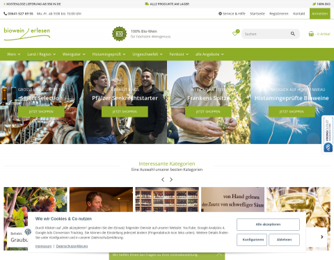 Website-Vorschau von biowein-erlesen.de