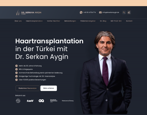 Website-Vorschau von Dr. Serkan Aygin Clinic