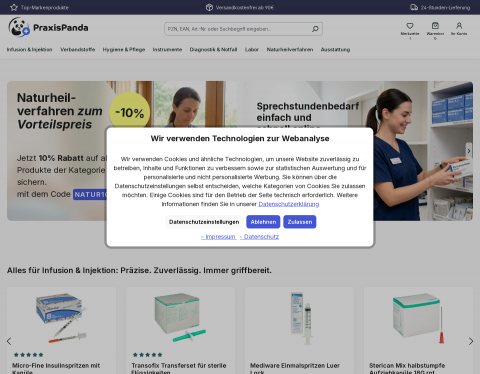 Website-Vorschau von PraxisPanda - Praxisbedarf