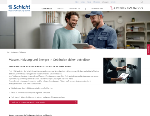 Website-Vorschau von Schicht Wasseraufbereitungstechnik GmbH