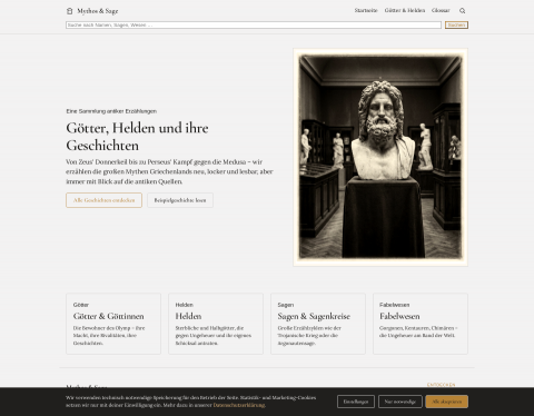 Website-Vorschau von Griechische Mythologie