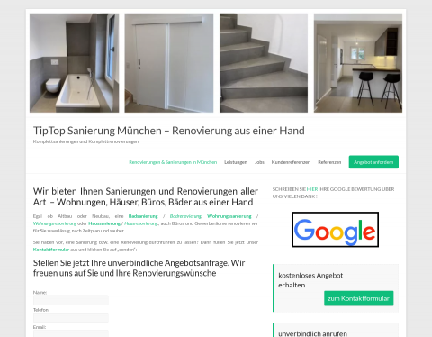 Website-Vorschau von Tiptop Sanierung München