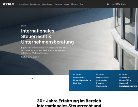 Website-Vorschau von artax ? Steuerberater