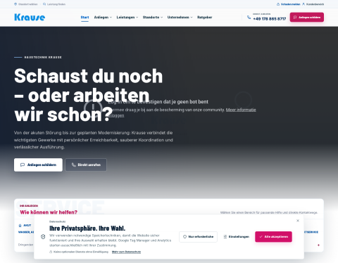 Website-Vorschau von Haustechnik Krause