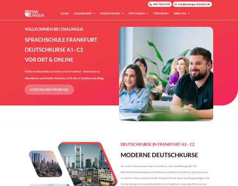Website-Vorschau von Enalingua - Sprachschule
