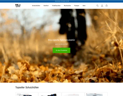 Website-Vorschau von HiLo sports- Fahrradzubehör mit Leidenschaft