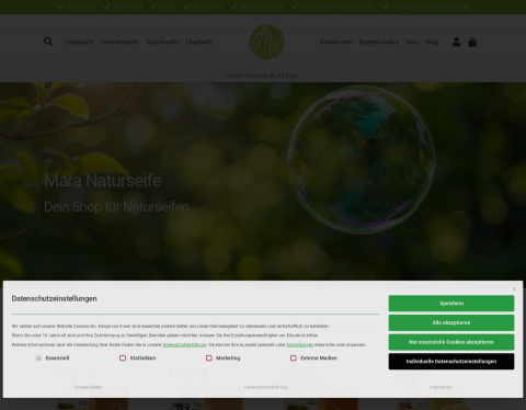 Website-Vorschau von Mara Kosmetik GmbH