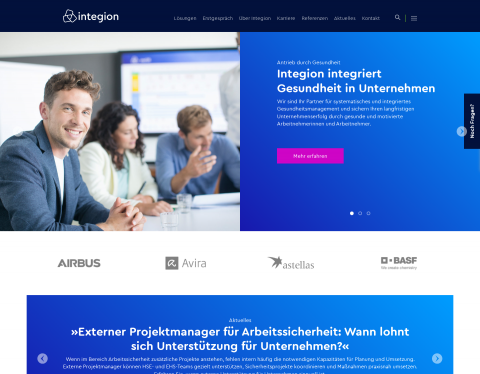 Website-Vorschau von Integion GmbH