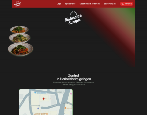 Website-Vorschau von Ristorante Europa Herbolzheim