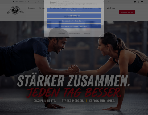 Website-Vorschau von Löwen Fitness Langenhagen