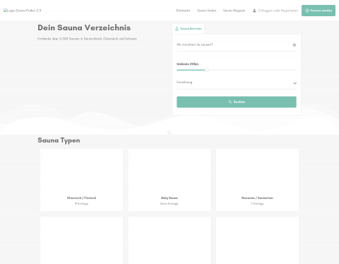 Website-Vorschau von Sauna-Finder