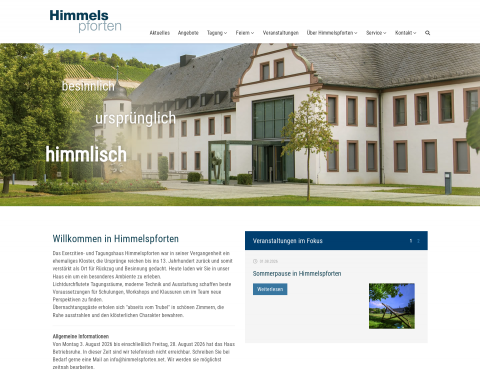 Website-Vorschau von Das Exerzitienhaus Himmelspforten
