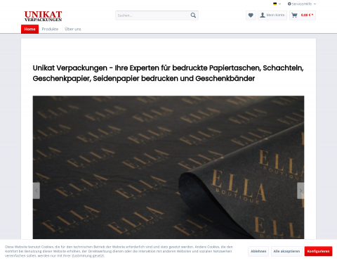 Website-Vorschau von Unikat Verpackungen