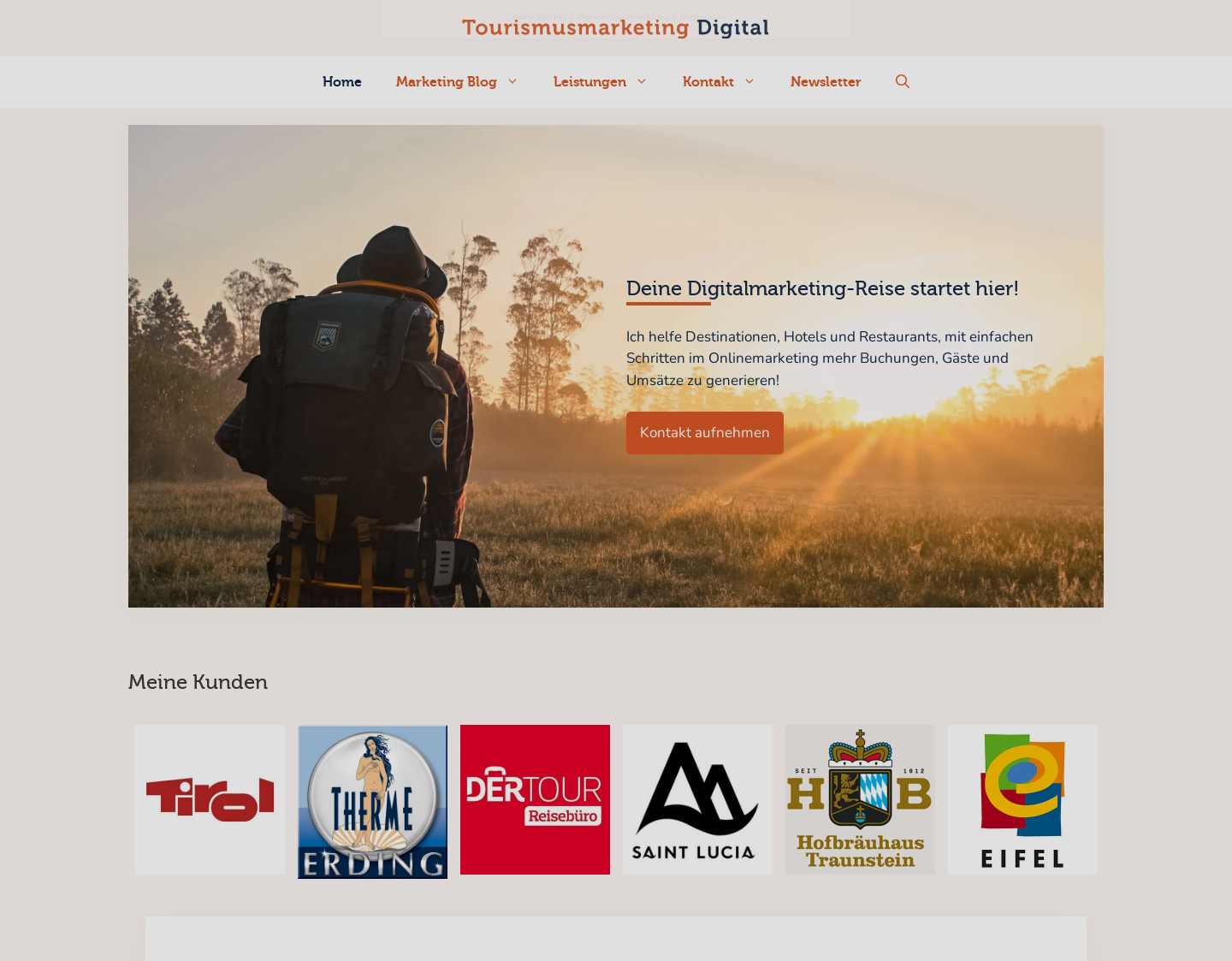 Aktuelle Website-Vorschau von Tourismusmarketing Digital