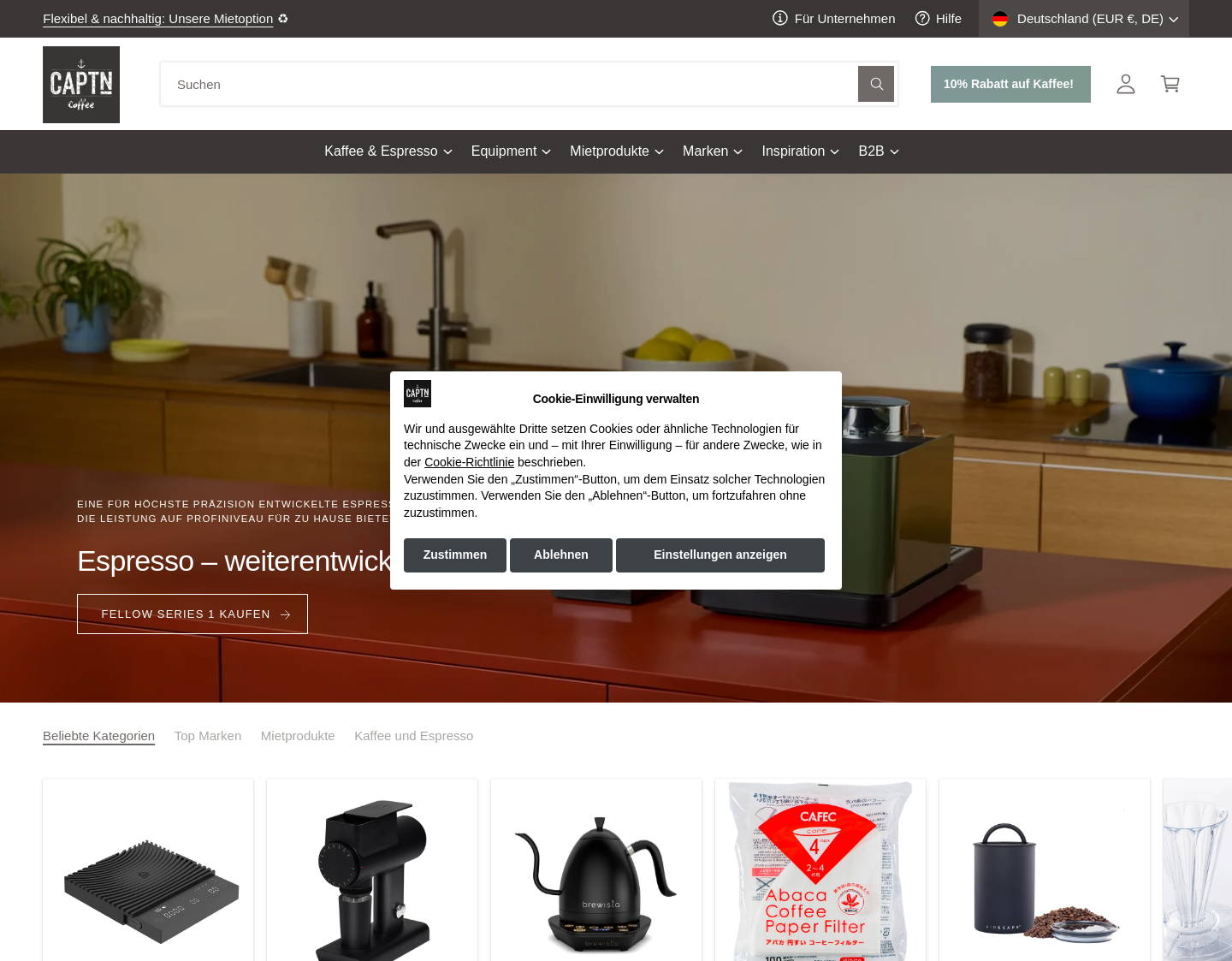Aktuelle Website-Vorschau von CAPTN Products GmbH