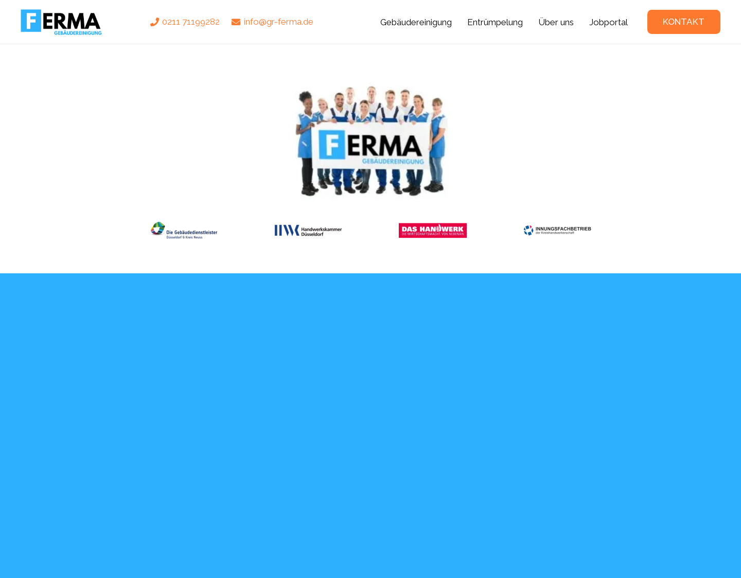Aktuelle Website-Vorschau von Gebäudereinigung FERMA - Düsseldorf & NRW