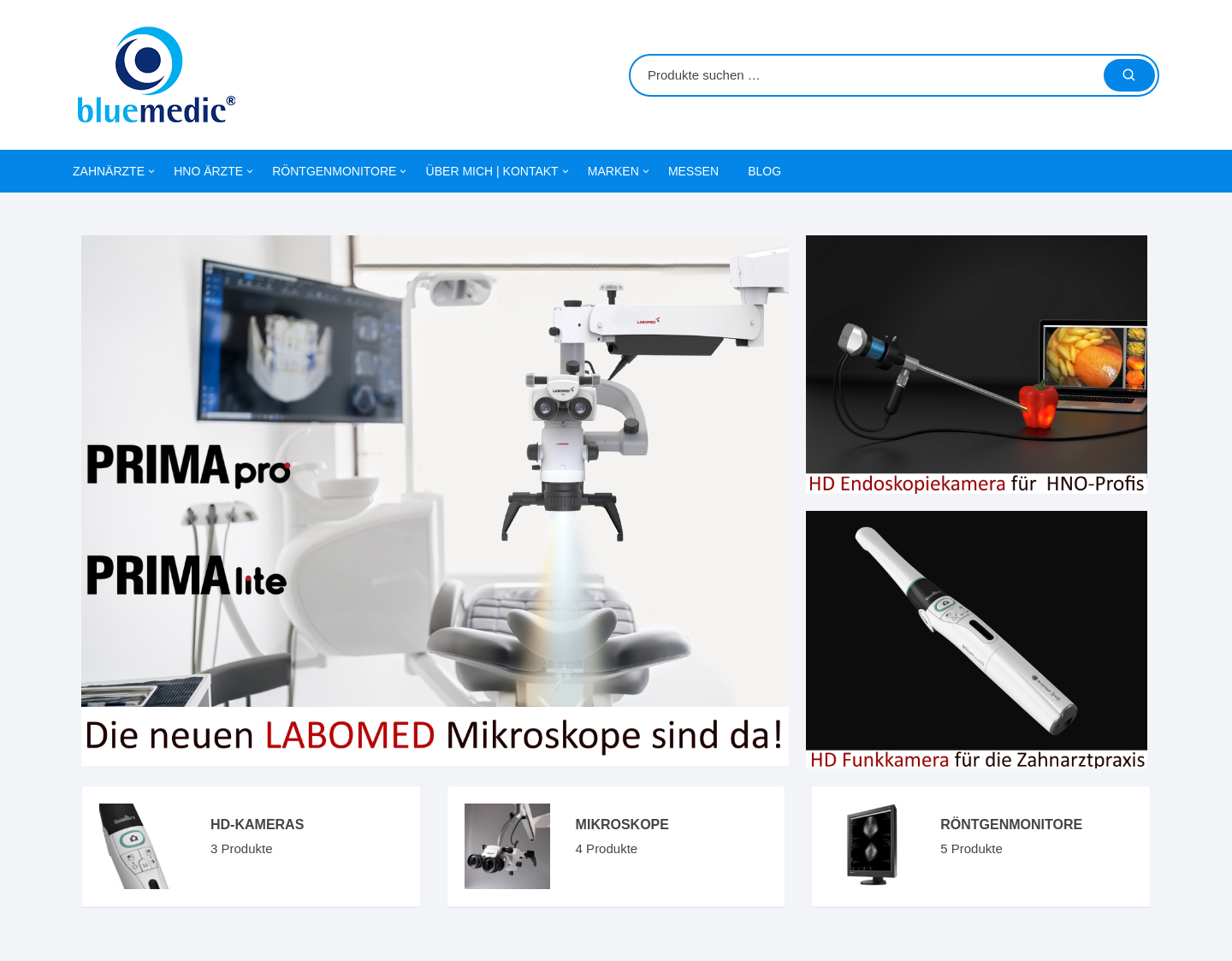 Aktuelle Website-Vorschau von bluemedic Medizintechnik