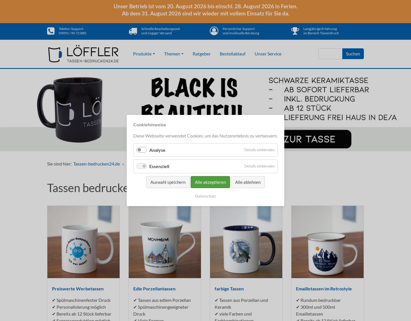 Aktuelle Website-Vorschau von LöffLeR - Tassen-Bedrucken24