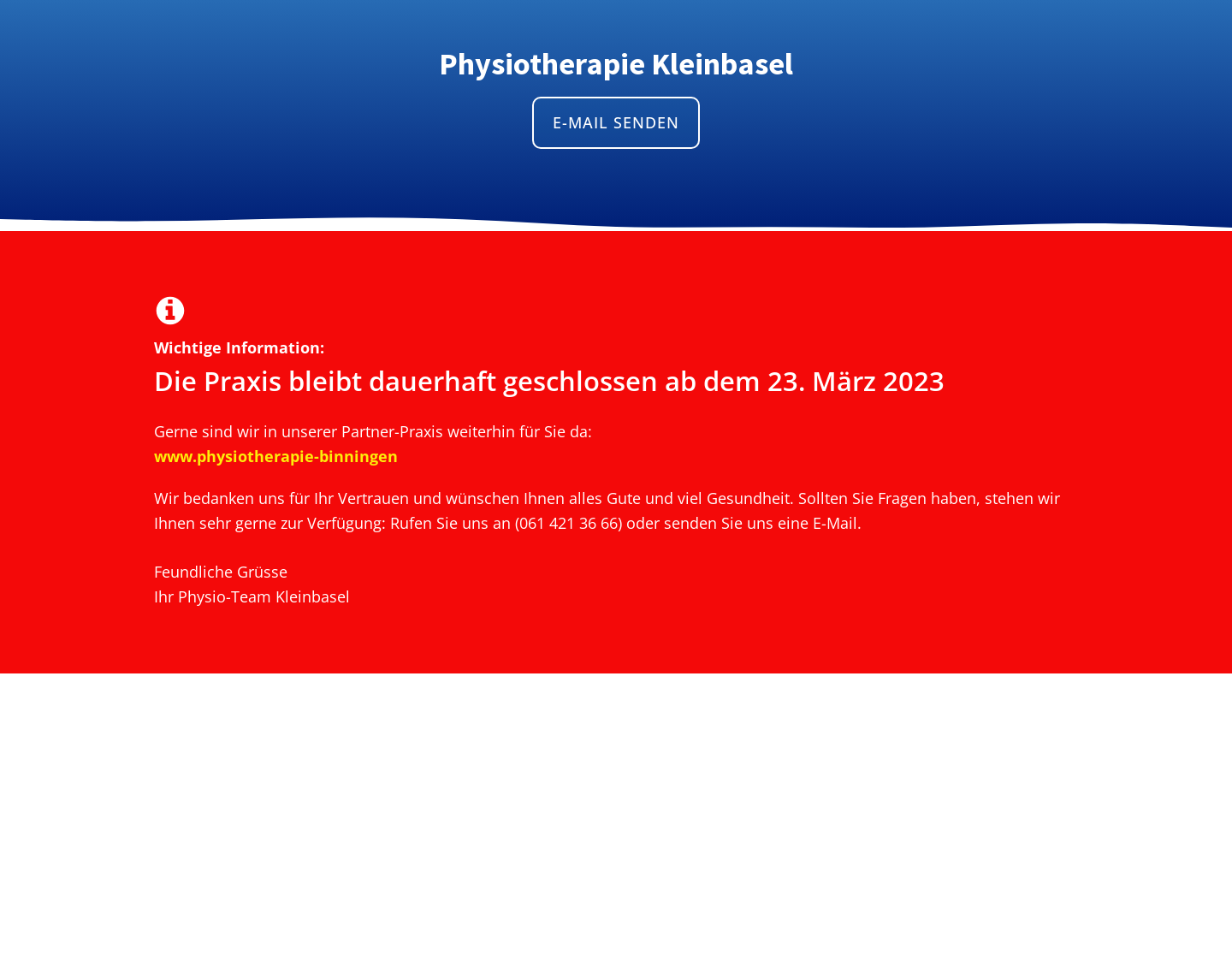 Aktuelle Website-Vorschau von Physiotherapie Kleinbasel