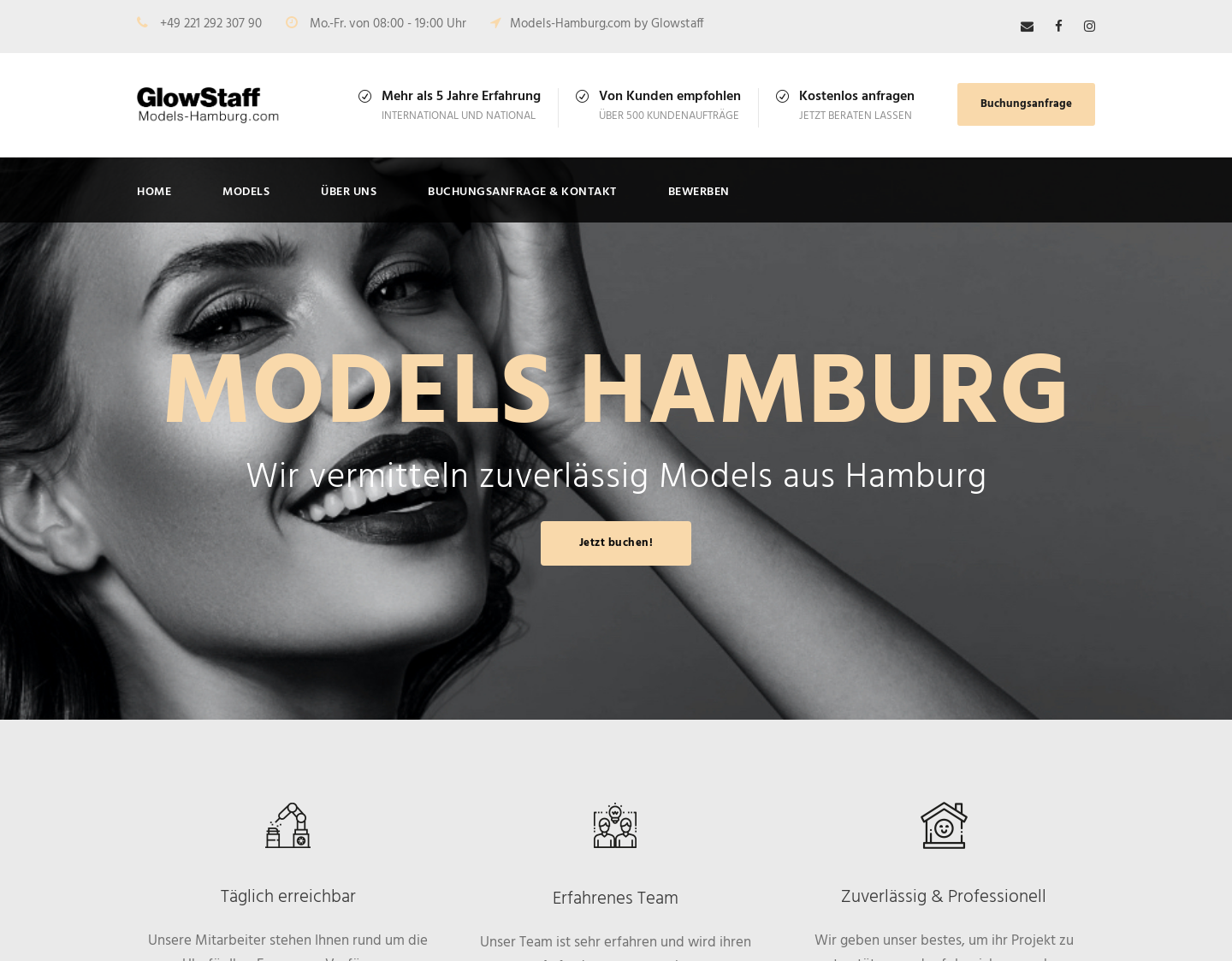 Aktuelle Website-Vorschau von Models-Hamburg
