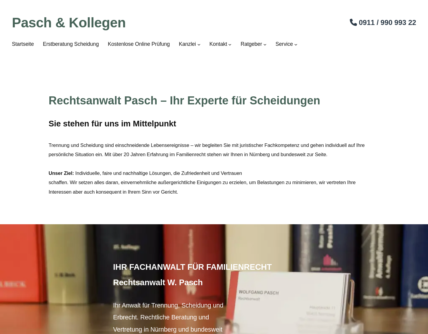 Aktuelle Website-Vorschau von Rechtsanwalt Pasch und Kollegen