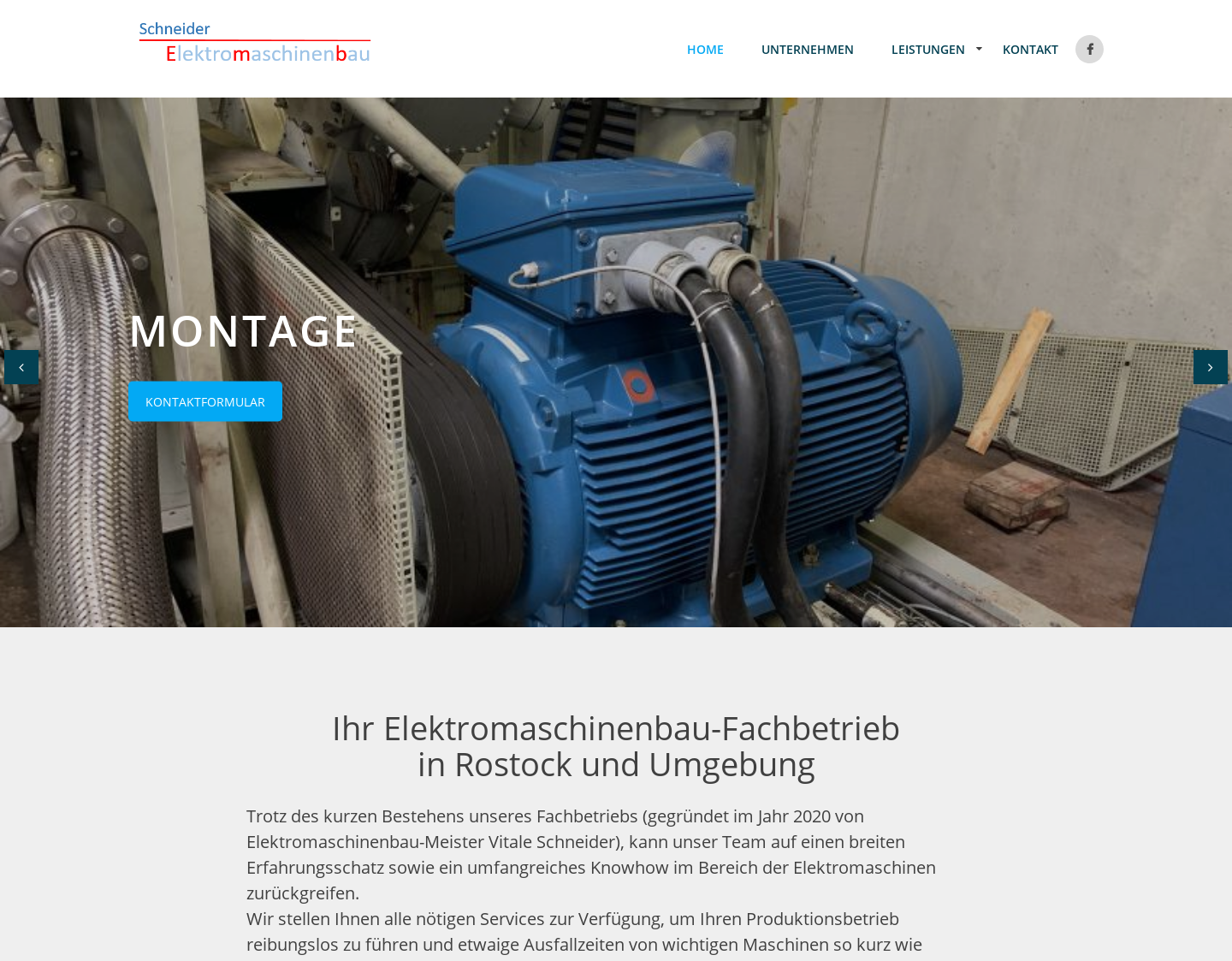 Aktuelle Website-Vorschau von Schneider Elektromaschinenbau