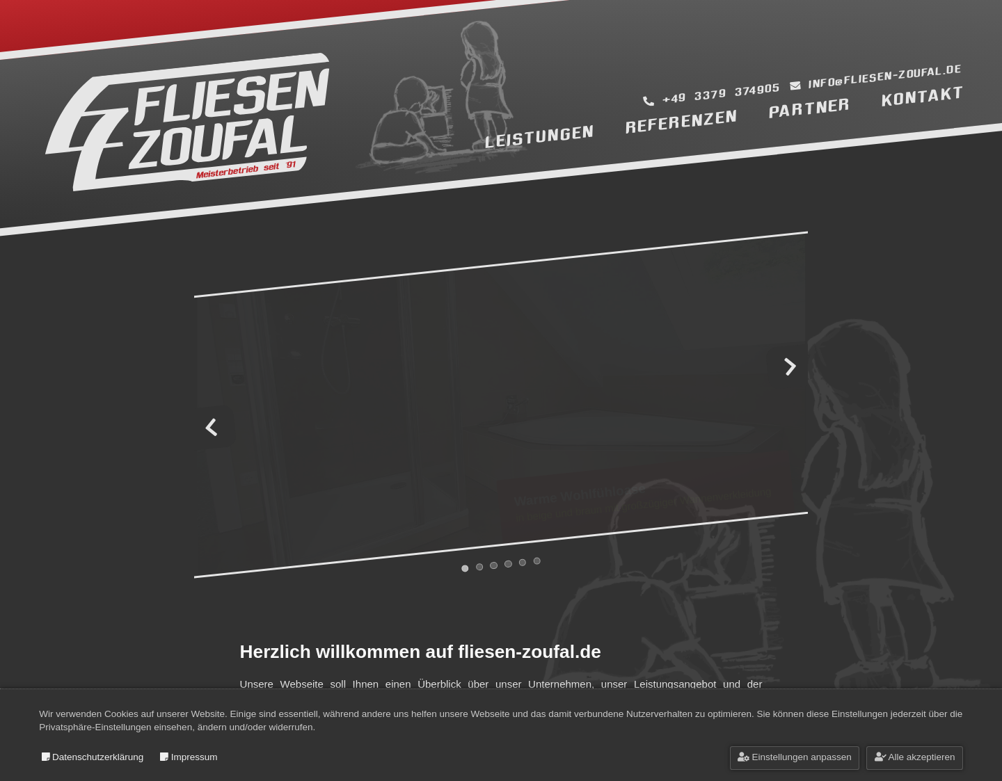 Aktuelle Website-Vorschau von Fliesen Zoufal